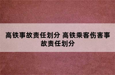 高铁事故责任划分 高铁乘客伤害事故责任划分